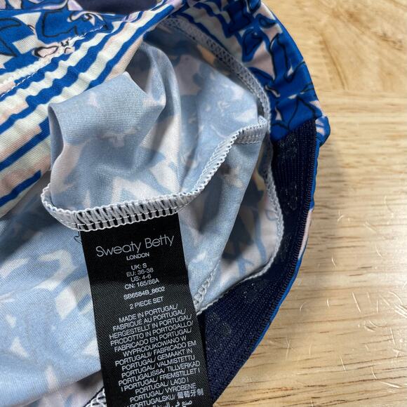 Sweaty Betty NWT Short Sleeve Cycling Jersey Floral Grid Zip Pocket Size S - Picture 8 of 14